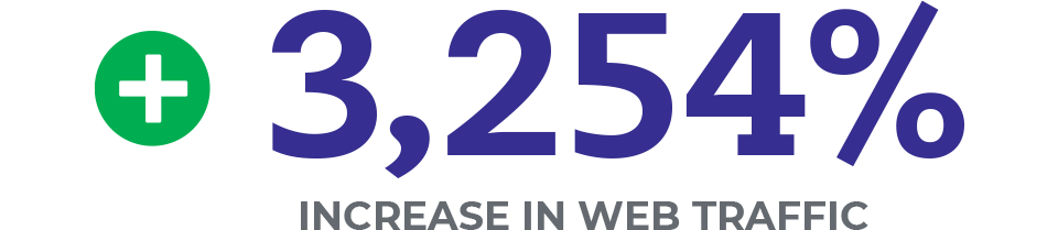 3254% increase in web traffic